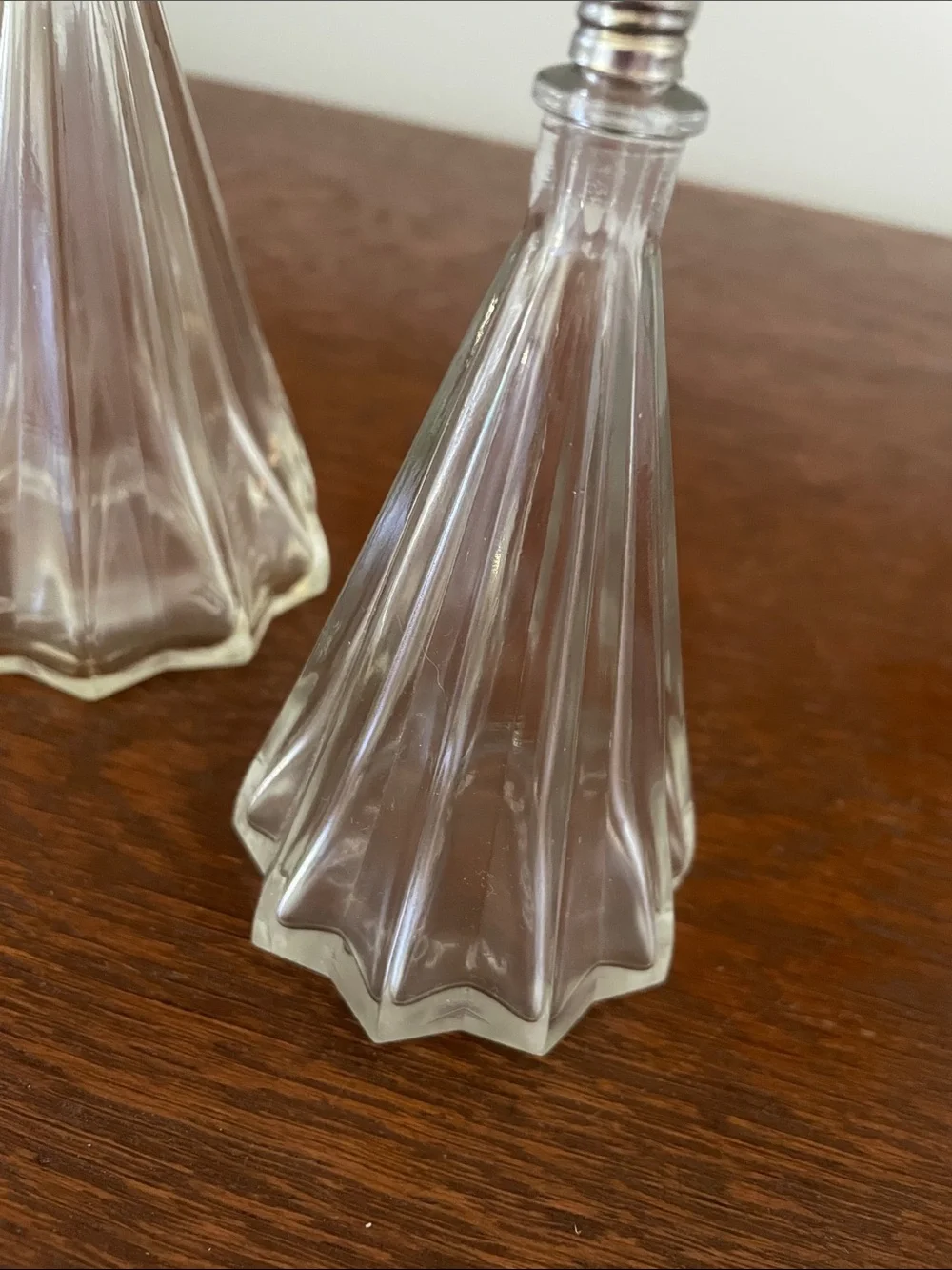 Vintage perfume bottles with lids with star shape base